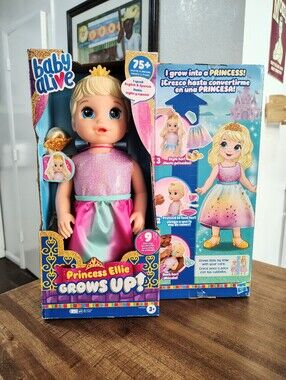 Baby Alive Princess Ellie Grows Up! Interactive Blonde Doll with Accessories